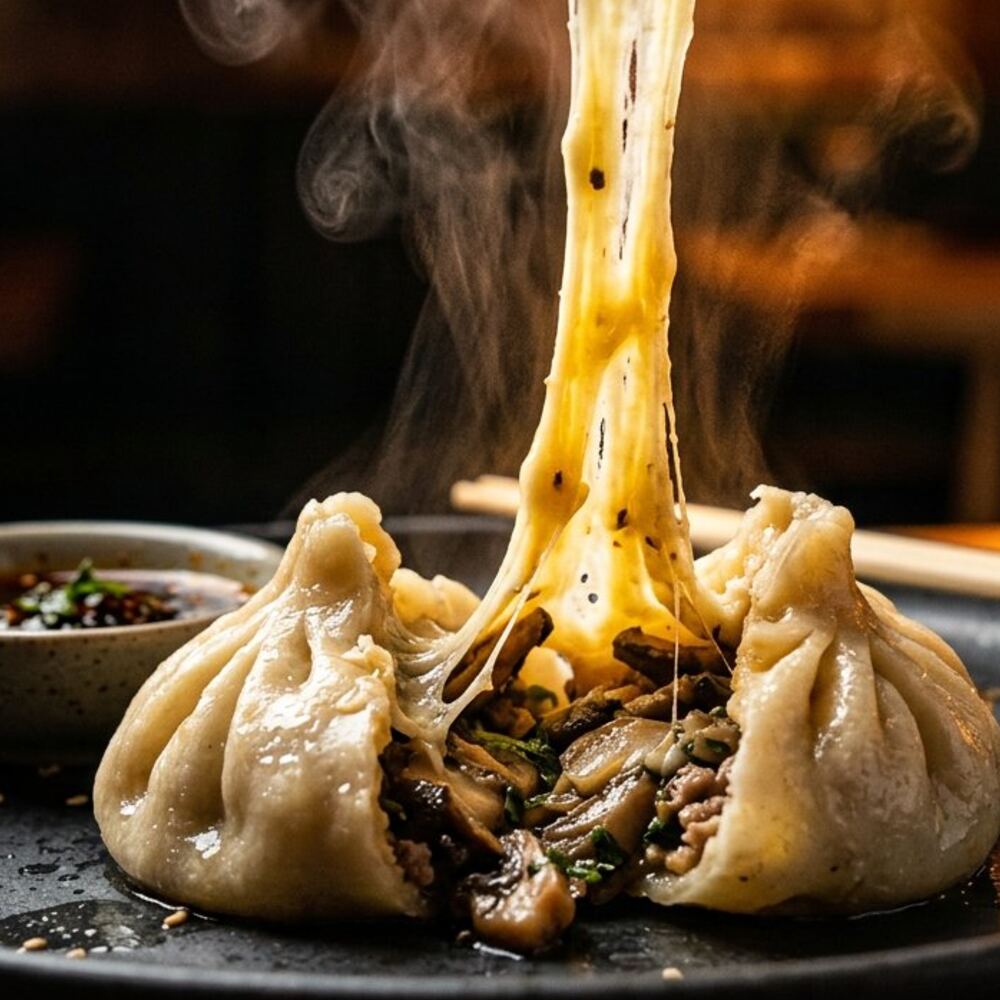Mushroom & Cheese Momo