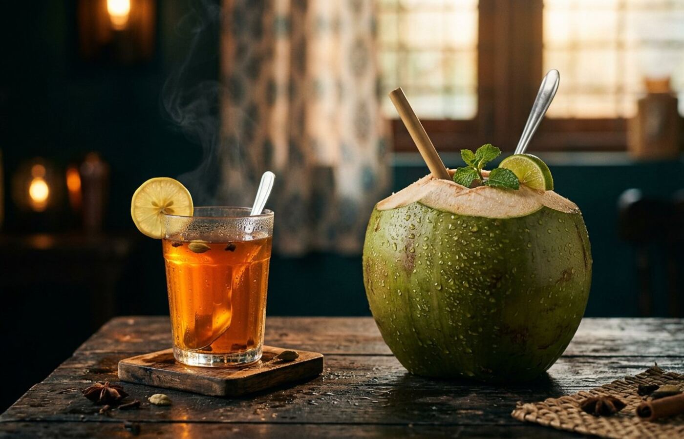 Sulaimani and tender coconut